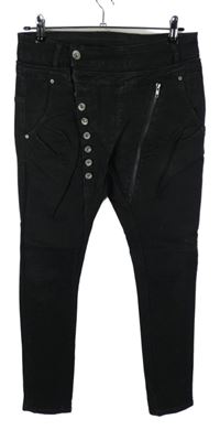 Dámské černé skinny rifle s nízkým sedem 