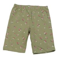 Khaki květinové elastické kraťasy Topolino