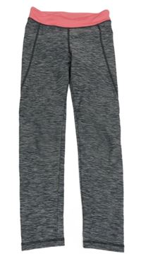 Šedo-neonově růžové sportovní legíny s melírem H&M