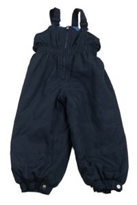 Tmavomodré šusťákové laclové oteplovačky 