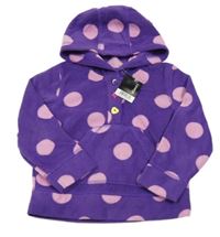 Nové - Fialová puntíkatá fleecová mikina s kapucí George