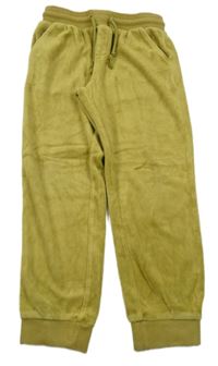 Olivové sametové tepláky Little kids