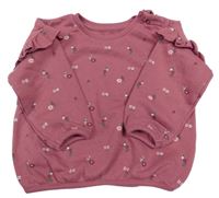 Vínová květinová mikina Matalan