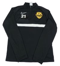 Černo-bílá sportovní funkční mikina s nášivkou Nike