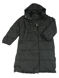 Černý šusťákový zimní kabát s kapucí H&M