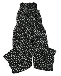 Černý kalhotový overal s motýlky Topolino