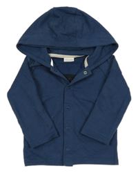 Modrá propínací mikina s kapucí 