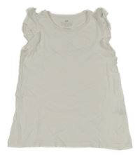 Biele tričko s volánikmi H&M