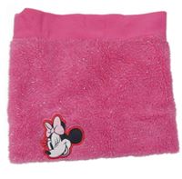 Růžový chlupato/fleecový nákrčník s Minnie 
