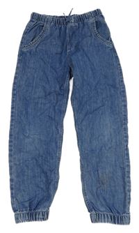 Modré lehké riflové cuff kalhoty H&M