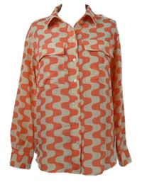 Dámska béžovo-lososová vzorovaná blúzka Opus