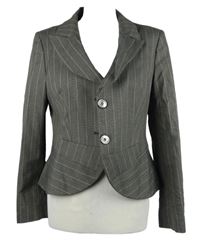 Dámské šedo-modro-bílé pruhované sako Next 