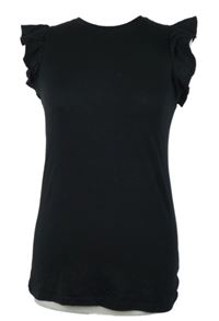 Dámske čierne tričko s volánikmi New Look