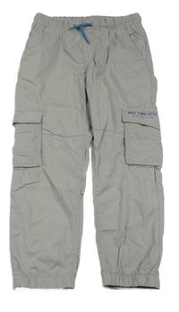 Šedé plátěné cargo kalhoty H&M
