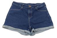 Tmavomodré rifľové kraťasy Denim Co.