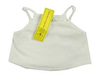 Biely rebrovaný crop top Shein