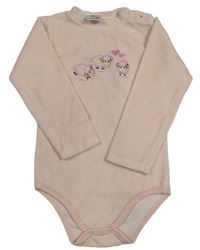 Světlerůžové sametové body s ovečkami 