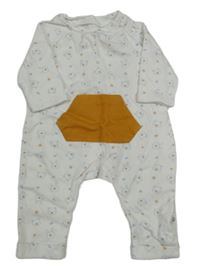 Biely overal s medvedíkmi