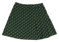 Hnedo-zeleno-tmavomodrá vzorovaná úpletová sukňa Next