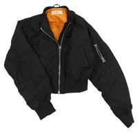 Černý šusťákový zateplený crop bomber H&M