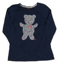 Tmavomodré triko s medvídkem Enda