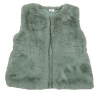 Světlekhaki kožušinová podšitá vesta Next