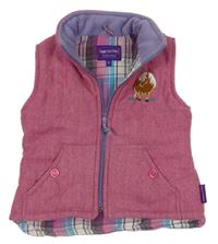 Ružová vzorovaná vlnená zateplená vesta s koněm Shire