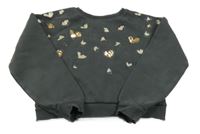 Tmavosivá crop mikina s flitrami Matalan