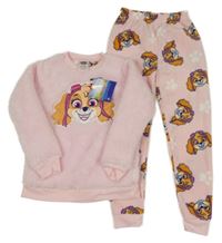 Nové - Světlerůžové chlupato/fleecové pyžamo - Tlapková patrola Nickelodeon