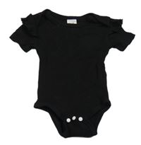 Černé žebrované body s volánky 