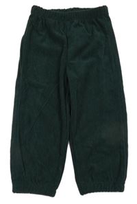 Tmavozelené cuff manšestráky