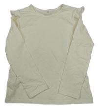 Smotanové tričko s volánikmi H&M