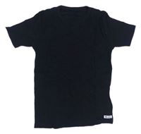 Čierne rebrované tričko Next