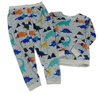 Šedé plyšové pyžamo s dinosaury M&S