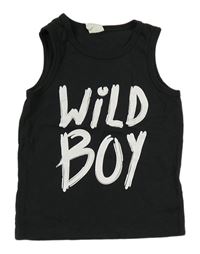 Antracitové tielko s nápisom H&M