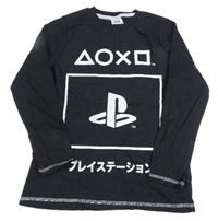 Černé pyžamové triko s logem - PlayStation George 