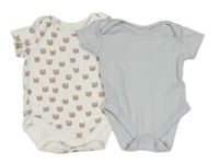 2x - Sivé + biele body s medvedíkmi