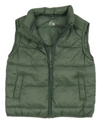 Khaki šušťáková prešívaná zateplená vesta Dunnes