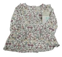 Nové - Biela blúzka s kvietkami Primark