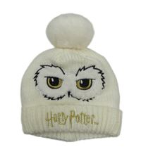 Smetanová pletená čepice s Hedvikou a bambulí Nutmeg