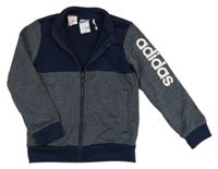 Tmavomodrá propínací sportovní mikina s logem Adidas