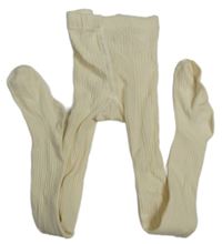 Smotanové rebrované pančuchy H&M