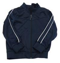 Tmavomodrá prepínaci športová mikina s prúžkami