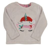 Svetloružová chlpatá mikina s jednorožcom Primark