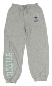 Šedé melírované tepláky se Stitchem Tu