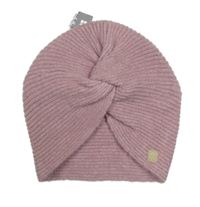 Nové - Ružová pletená trblietavá turbanová čapica Obaibi