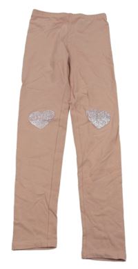Světlerůžové legíny se srdíčky H&M