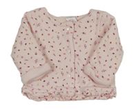 Svetloružová zateplená mikina s kvietkami C&A