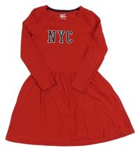 Červené bavlnené šaty s nápisom Pepperts