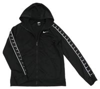 Černá propínací sportovní mikina s logem a kapucí Nike